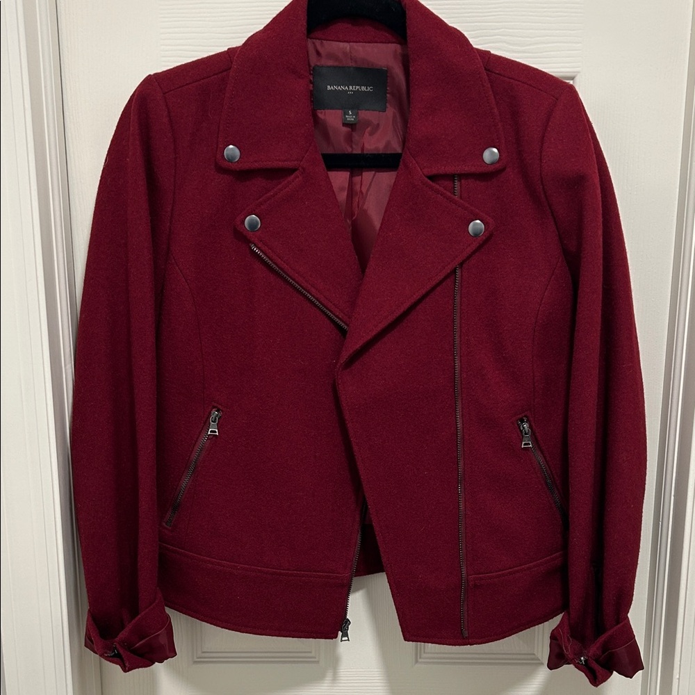 Banana Republic Burgundy Moto Jacket